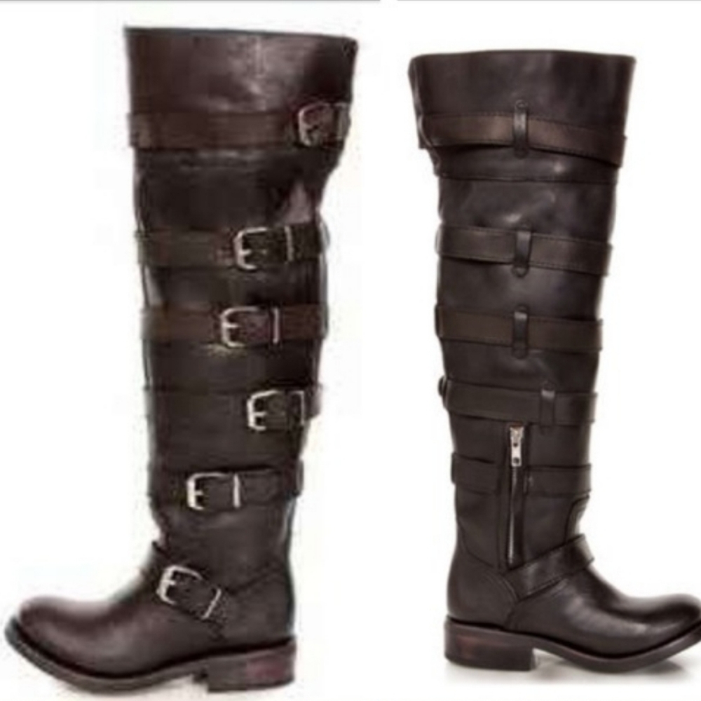 Zigi girl Tackle boots 7M over the knee leather